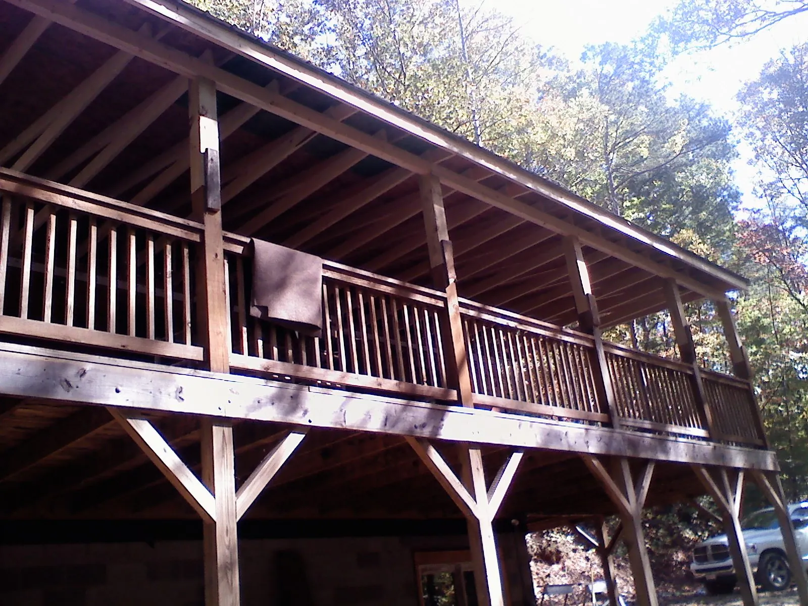 Timber framing under a new elevated porch and deck — Roof Leak Repair in Baker by Roofing Brothers